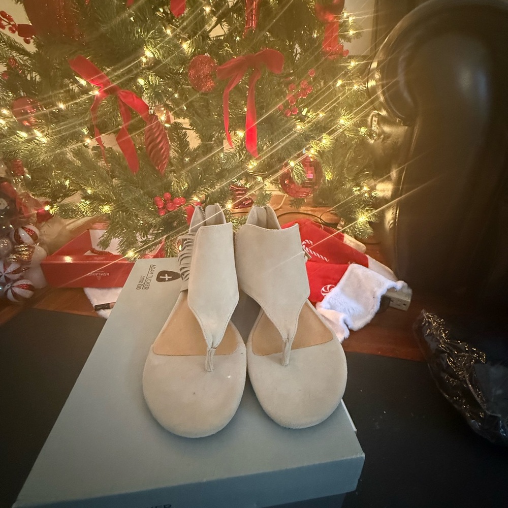 Adam Tucker Beige Ankle Booties